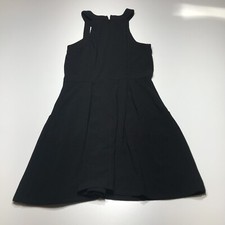 Speechless Dress Womens Size M Black Halter Pleated Swing Sleeveless Zip Closure