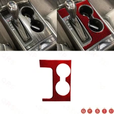 Water Cup Holder Panel Trim Decor For Chevy Impala 2014-2020 Red Carbon Fiber