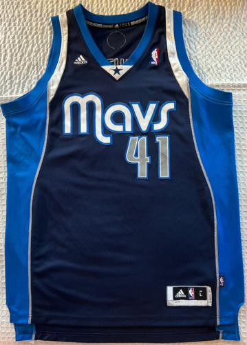 Dirk Nowitzki #41 Dallas Mavericks ADIDAS Swingman Vintage Jersey - Size L - Picture 2 of 5