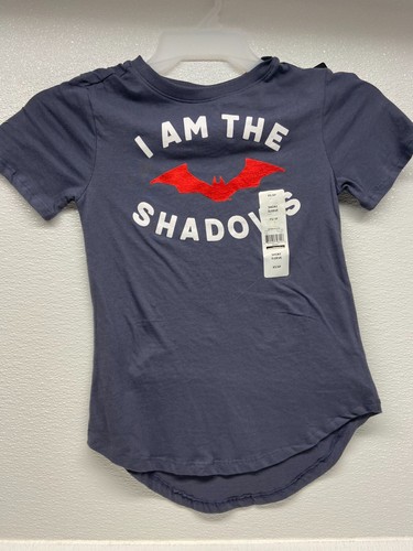 Girls Batman I Am The Shadows Charcoal Gray T-shirt Short Sleeve Size: XS/XP