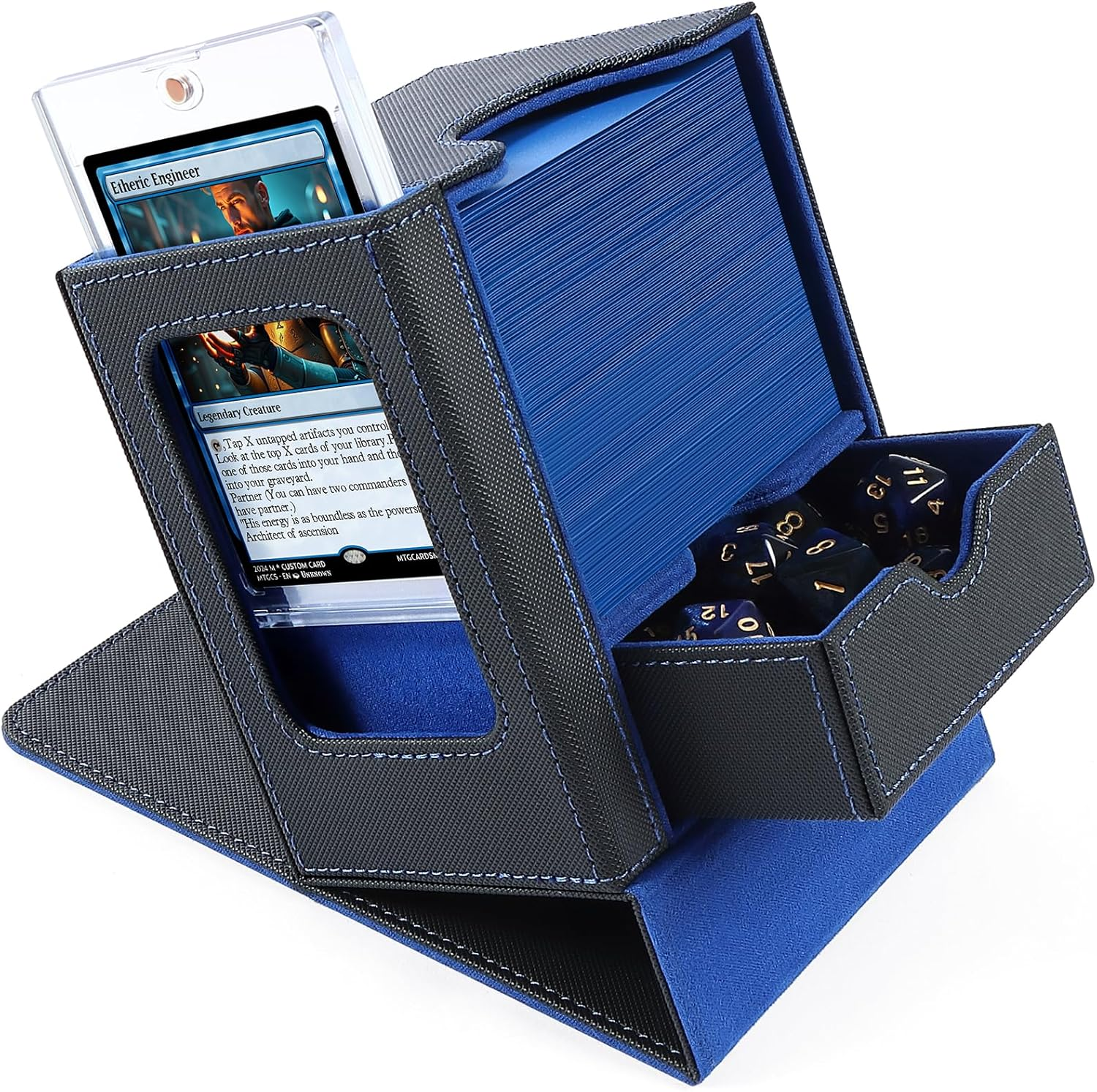MTG Commander Deck Box, Card Deck Box with Commander Display, Fits 100 Double-Sl