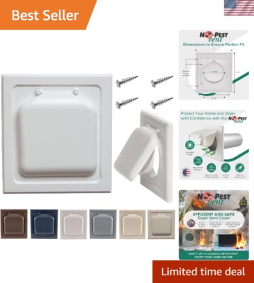 Energy-Efficient Outdoor Dryer Vent Cover with Magnetic Backdraft Damper, 4-Inch