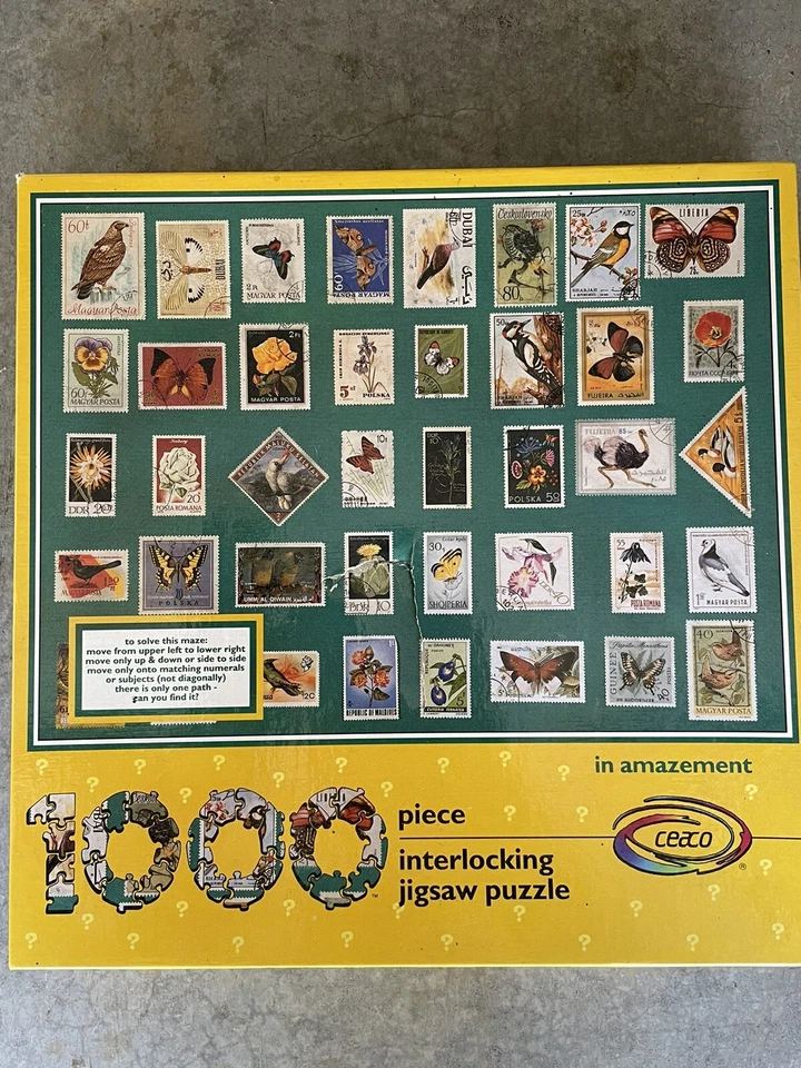 Rompecabezas vintage EN ASOMBRO flor mariposa sello laberinto 1000 piezas CEACO ❤️blt39j1 Foto 3 de 4