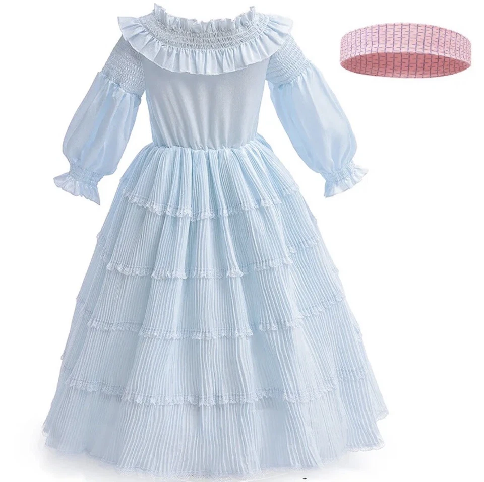 Vestito Principessa Sirenetta Halloween Cosplay 2023 per Bambine - Immagine 2 di 3