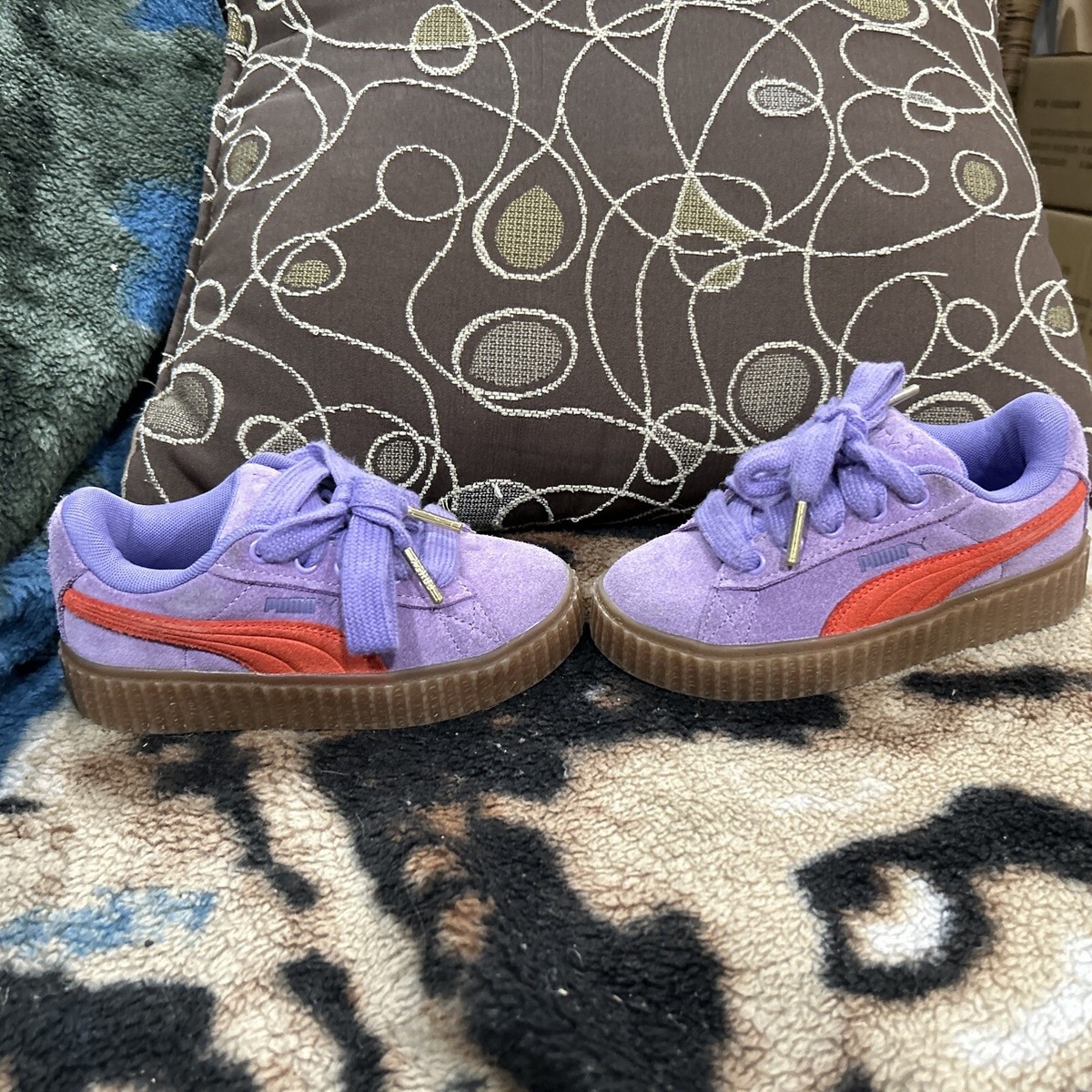 PUMA CREEPER PHATTY FENTY 25 ラベンダー Size 8 - PUMA Fenty x Creeper Phatty Lavender Burnt Red W