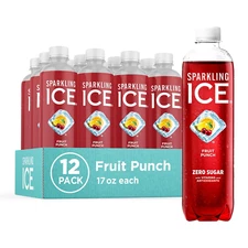 Sparkling Ice, Fruit Punch Sparkling Water, Zero Sugar Flavored Water, with Vita