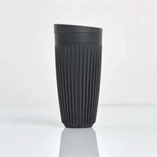 Huskee Cup | Reusable Coffee Cup with Lid 16oz/473ml Charcoal