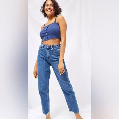 NWT American Eagle Relaxed Mom Jeans in  Dark Dreams  Medium Dark Blue - Size 00