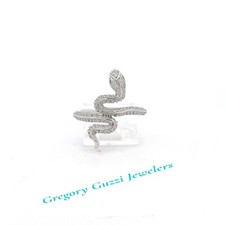 Sterling Silver Snake Ring With CZ Size 8.25 