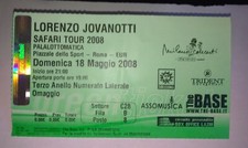 BIGLIETTO concerto JOVANOTTI a Roma 2008  TICKETS rock