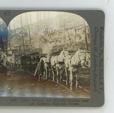 Light Railway & Hillside Dugouts WWI Keystone Stereoview