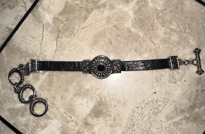 Ginger Snaps Petite Black Leather Like Toggle BRACELET with 1 Snap