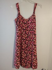 LOFT Petites Size 4P Multicolor Floral V-Neck Sleeveless Side Zip Dress    [LF5]