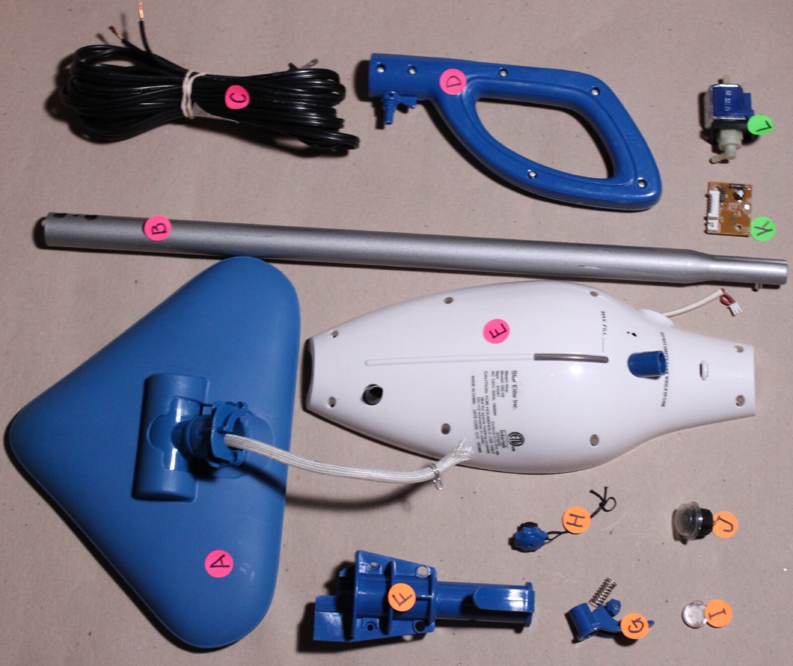 Star Elite EASY HOME STEAM MOP Model SM05 "REPLACEMENT PARTS