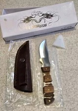 Rite Edge Steel Stag Fixed Knife  With Sheath - Approx 6.25 Inches