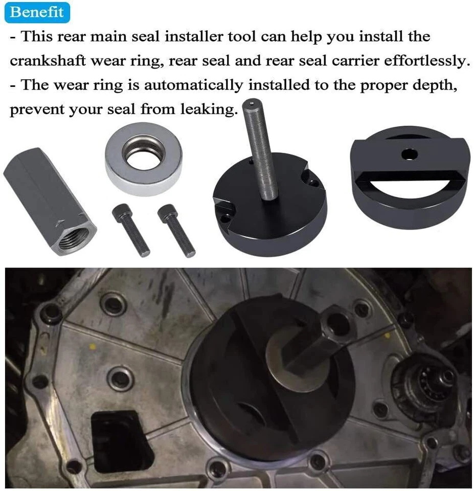 Herramienta de instalación de sello principal trasero del cigüeñal 303-770 para Ford 4,5 L, 6,0 L y 6,4 L Foto 4 de 4