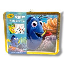 Crayola Finding Dory Twistables Tin -10 Crayons-10 Sheets Paper- 3 Stickers NEW