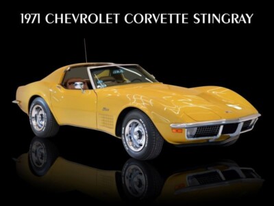 1971 Chevrolet Corvette Stingray Metal Sign: LARGE SIZE 12 X 16 - Free Shipping
