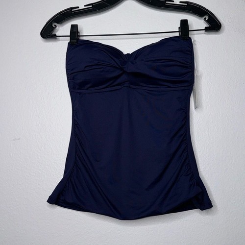 ANNE COLE Womens Size Small Twist-Front Ruched Tankini Top - Picture 4 of 11