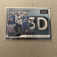 🟧2020 Score 3D Ed Oliver / Jordan Poyer / Tre’Davious White Buffalo Bills Card