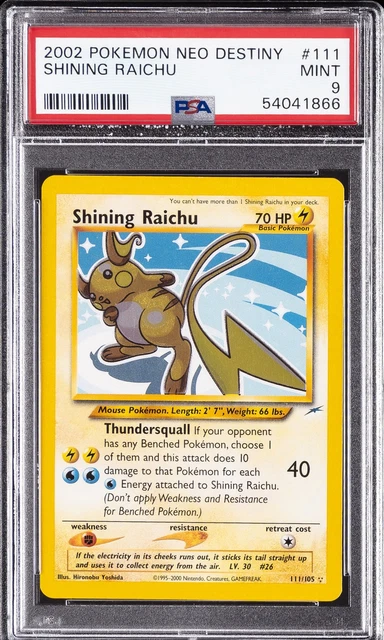 2002 POKEMON NEO DESTINY #111 SHINING RAICHU PSA 9