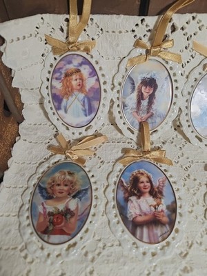 Hamilton Collection Sandra Kuck Christmas Angel Porcelain Ornament Set Of 6 