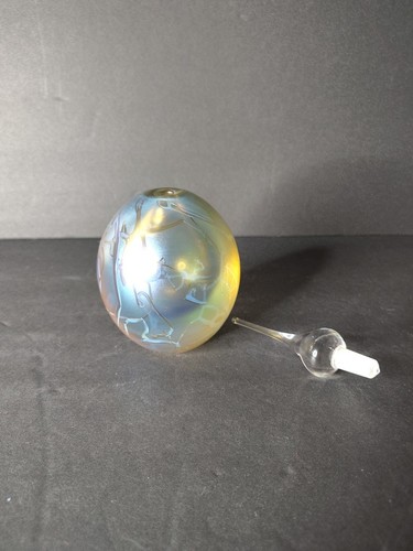 Robert Eickholt HandBlown Studio Art Glass Perfume Bottle Signed2004 Iridescent - Picture 5 of 12