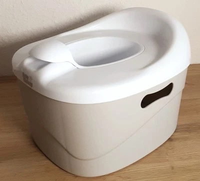 DIAPER CHAMP PottyChamp - 3in1 - Kinder Töpfchen, B-WARE - silber/grau - Toilettensitz&Hocker