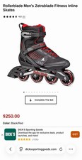 Rollerblade Zetrablade Men's Fitness Inline Skates Black/Red Size 9.5