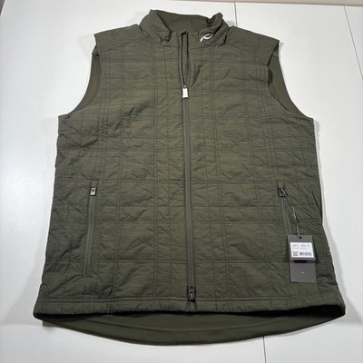 NEW KJUS Rowan Insulated Vest Men 54 XL Olive Green Quilted Full Zip MG40-L01