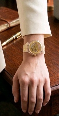  Swatch Golden Jelly GZ115 1990 Club Special Skeleton Watch New Deadstock Unopen