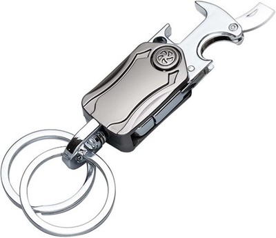 Multi-Function Keychain for Men - Dual Key Ring Organizer with Bottle Opener,