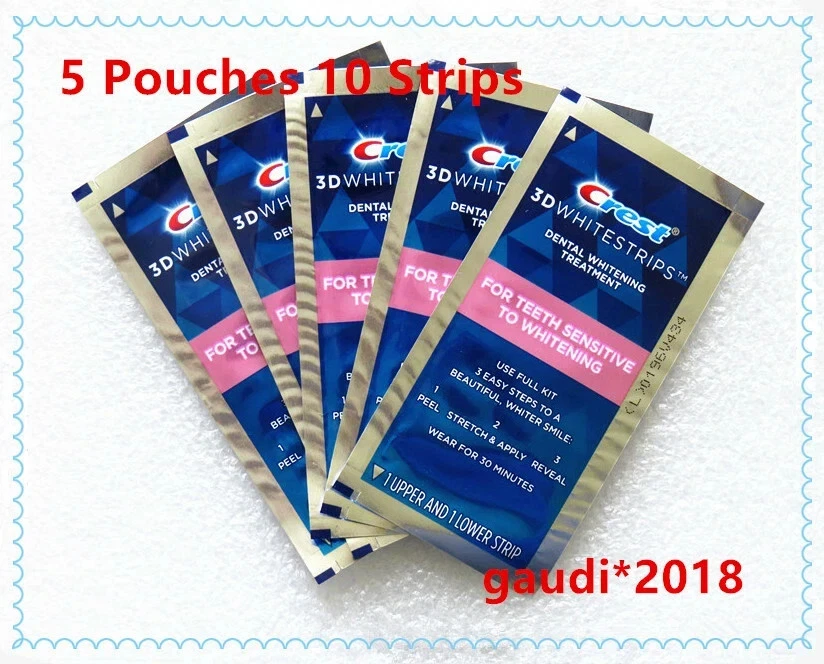 Bandes blanchissantes Crest3D White pour dents sensibles - Photo 1/4