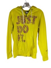 Nike Therma-FIT Just Do It Neon Yellow Full Zip Hoodie Women s Small