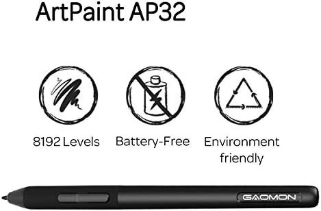 GAOMON Art Paint AP32 Fuente de alimentación Pluma innecesaria Pestaña líquida PD2200 Foto 2 de 4