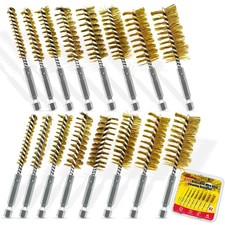 16-Piece Bore Brush Set - Brass Drill Wire Bore Cleaning Brushes
