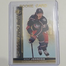 Upper Deck SP Rookie Authentics Gold #130 Kent Johnson /199 Blue Jackets