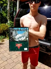 Vintage Conoco Gasoline Touraide Holder metal Display Sign with Book Gas Oil map