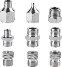 9pcs Airbrush Adapter Set Air Brush Fitting Connector Kit Airbrush Accessorie...