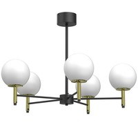 Deckenlampe Glas Metall B:84 Cm E27 Schwarz Weiß Gold Deckenleuchte Wohnzimmer