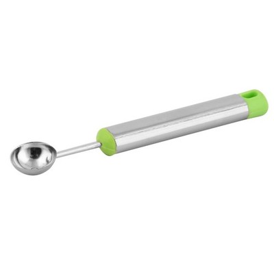 Home Metal Fruit Watermelon Cantaloupe Ice Cream Ball Scoop Spoon Silver Tone