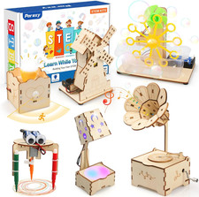 STEM Kits for Kids Age 8-10-12, 6 in 1 Science Kits, Wooden 3D Puzzles