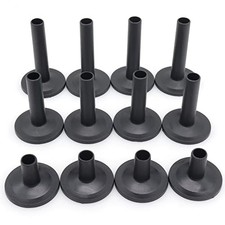 Pack of 12 Cymbal Felts Sleeves, 3 Sizes Cymbal Stand Sleeve, Plastic Black