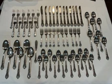 63 Pc Oneida All American BRIARWOOD Stainless Steel Flatware w Serving Spoons