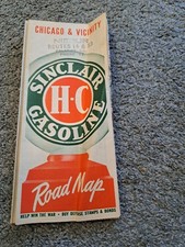Vintage Chicago Vicinity Road Map Sinclair Gasoline