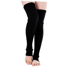 27 Inch Length Leg Warmers Extra Long Winter Stockings Over Knee 27 inch Black
