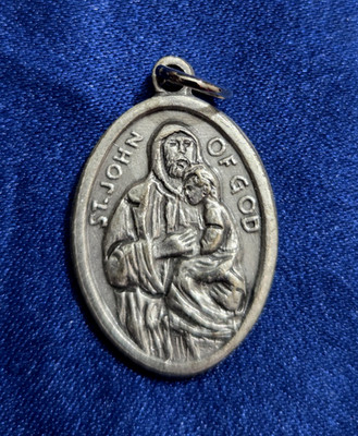 Vtg St John Of God Saint Medal Pendant