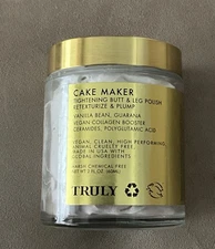 Truly Cake Maker Tightening Butt & Leg Polish - Retexturize, 2 oz Glass Jar, New