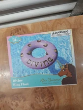 Unicorn Inflatable Pool Beach Swim Ring Float Water Tube 39” Divine Purple-NEW!