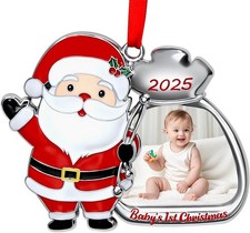 Baby    s First Christmas Photo Frame Ornament 2025 for Boy Girl, Personalized Fi